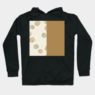 Gold Vertical Split Colorful Pinecone Pattern on Cream Off-White Hoodie